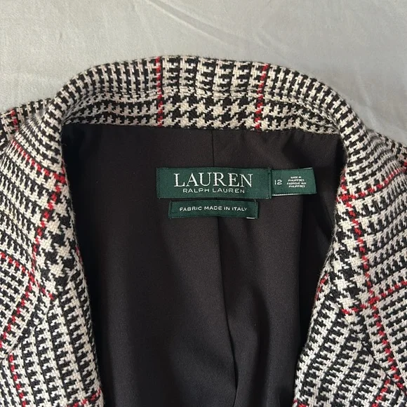 Ralph Lauren Black and White Sport Coat Blazer with Classic Plaid - Picture 2 of 2